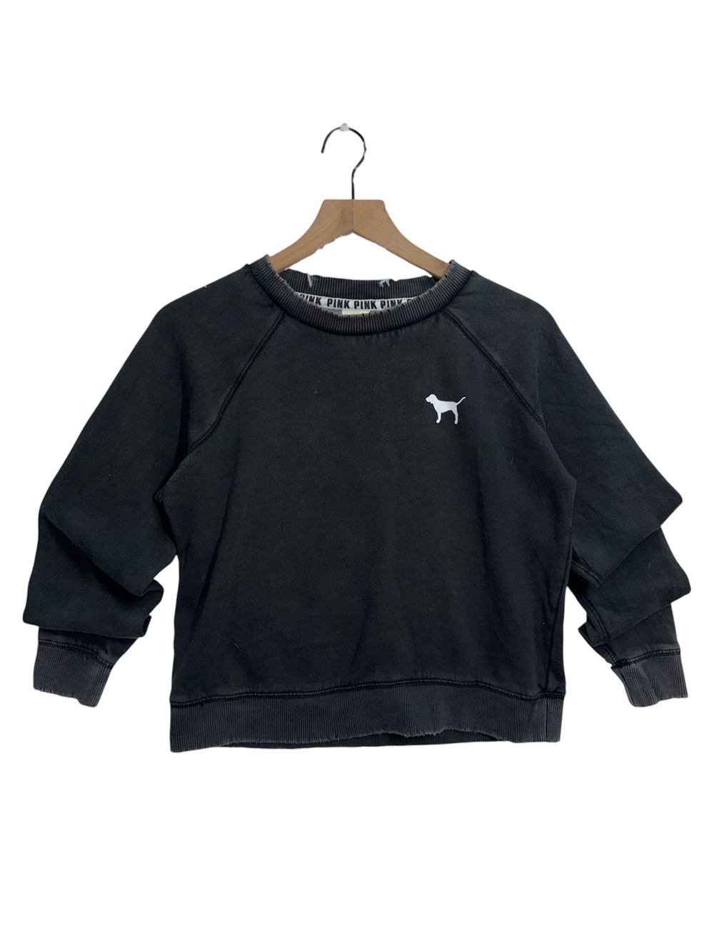 Vintage Y2K Distressed Victoria’s Secret PINK Lightweight Crew Neck Sweater Goth